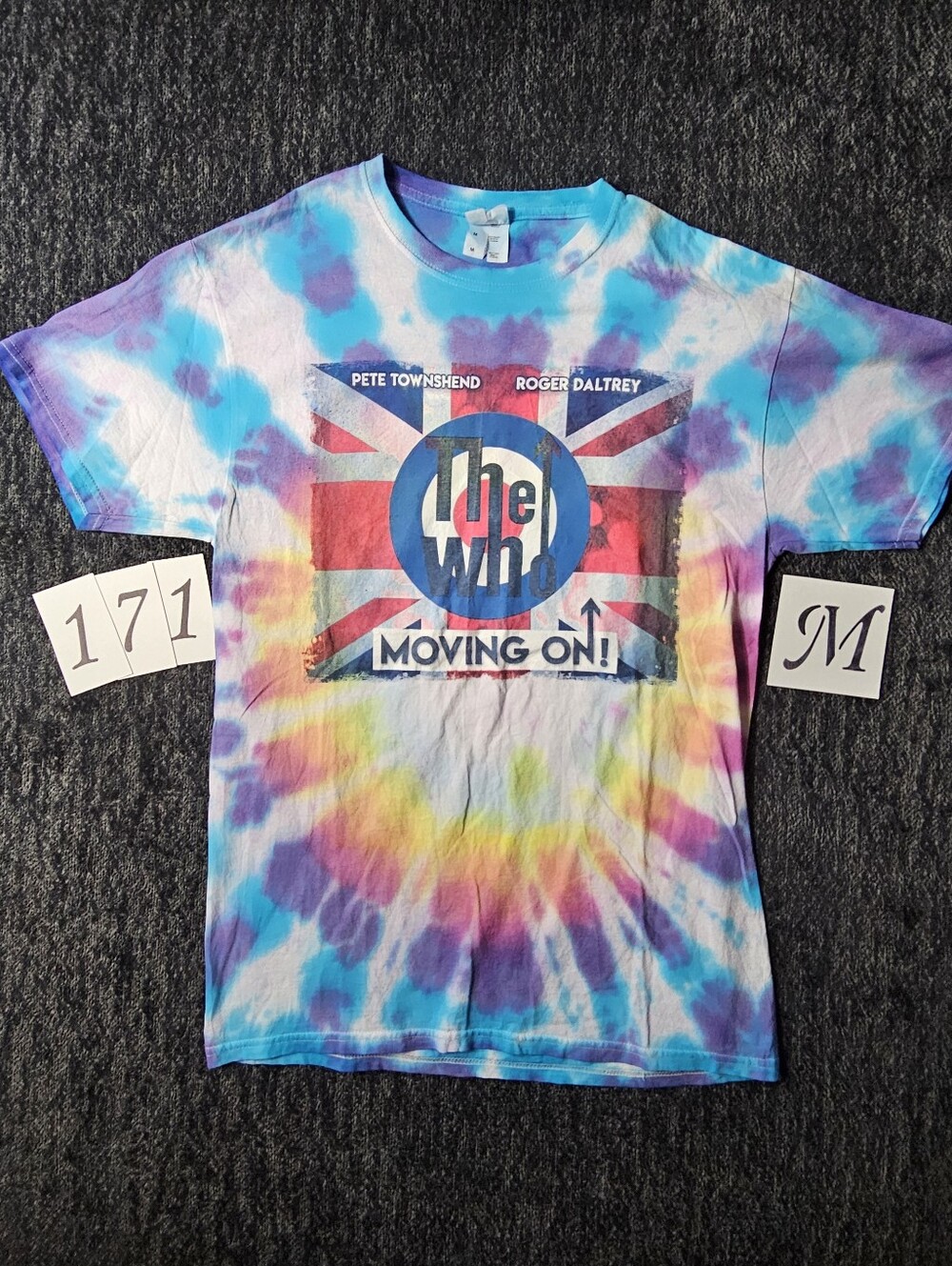 THE WHO band Tee. 2019 Tour Tie-Dye Graphic Tee in Blue and Purple